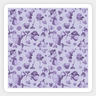 Lady Kitty Toile, Purple Sticker